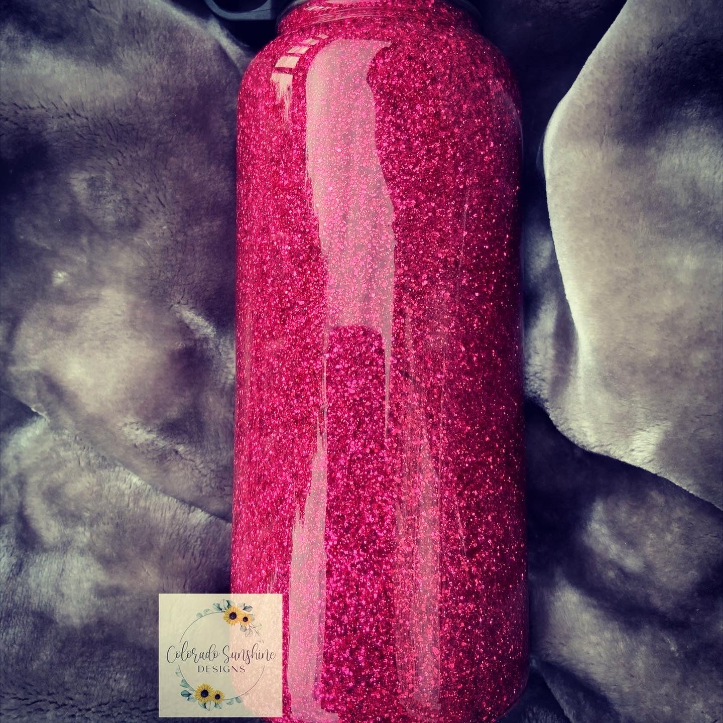 Pink Glitter Tumbler or Water Bottle