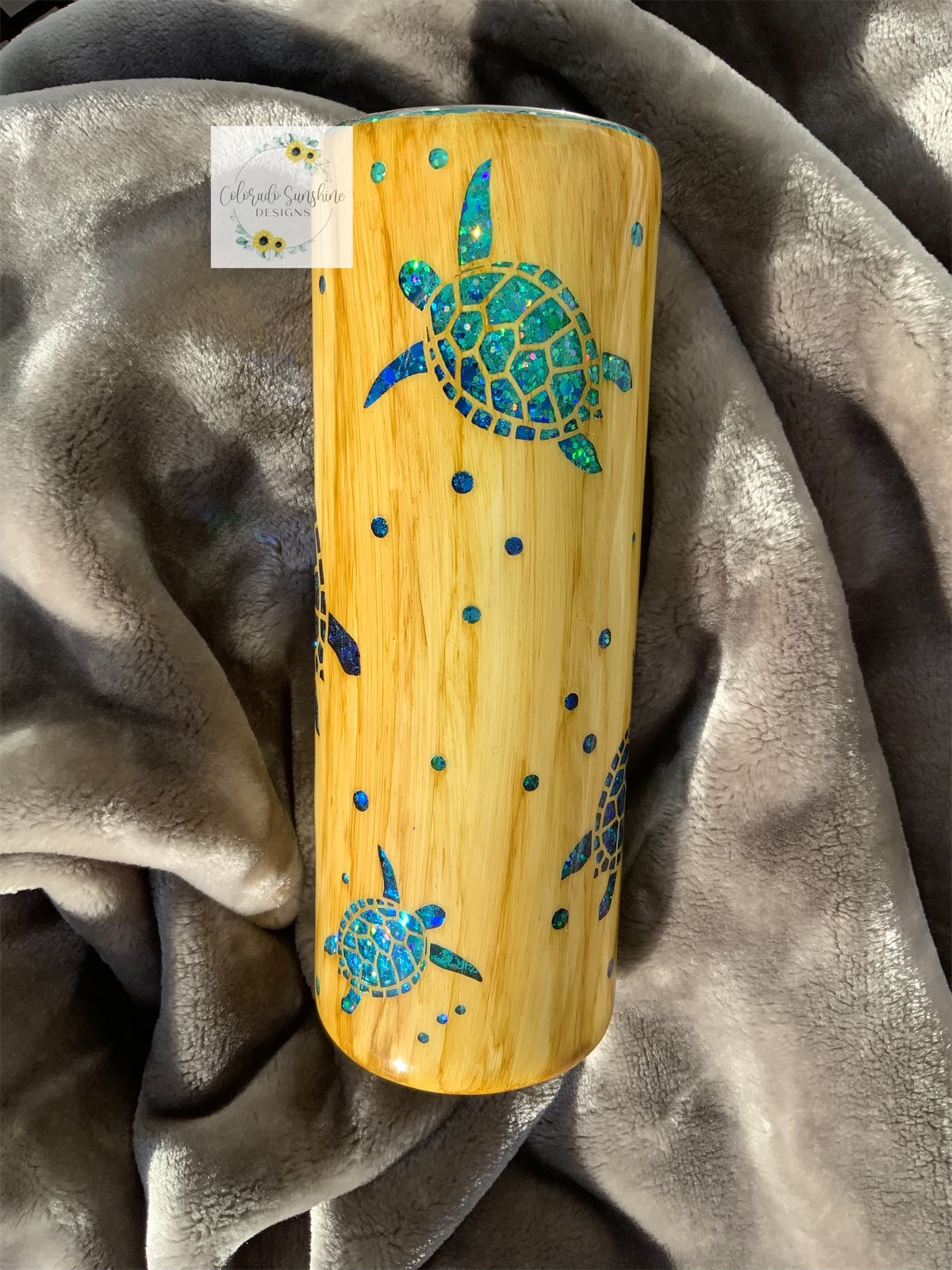 Woodgrain Sea Turtle Tumbler