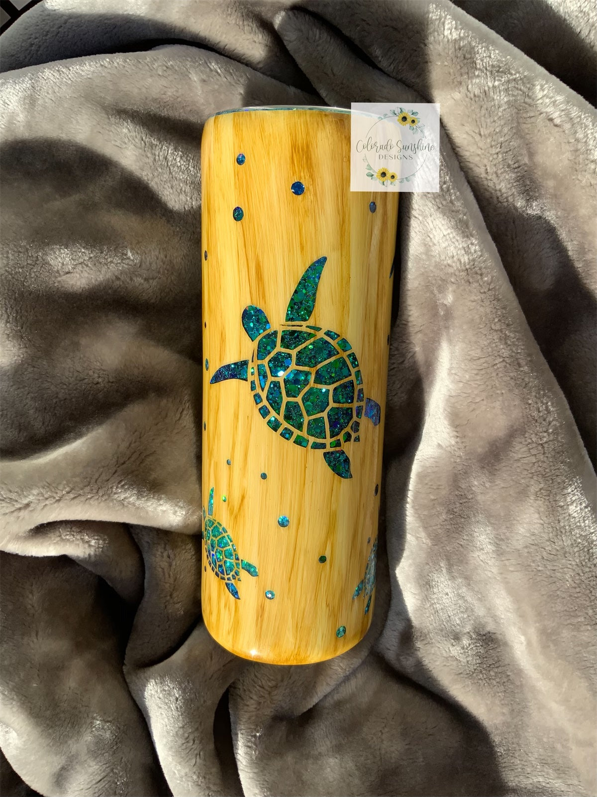 Woodgrain Sea Turtle Tumbler