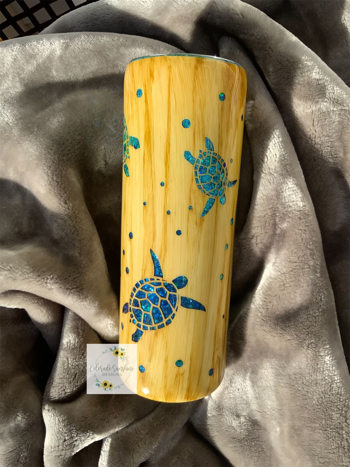 Woodgrain Sea Turtle Tumbler