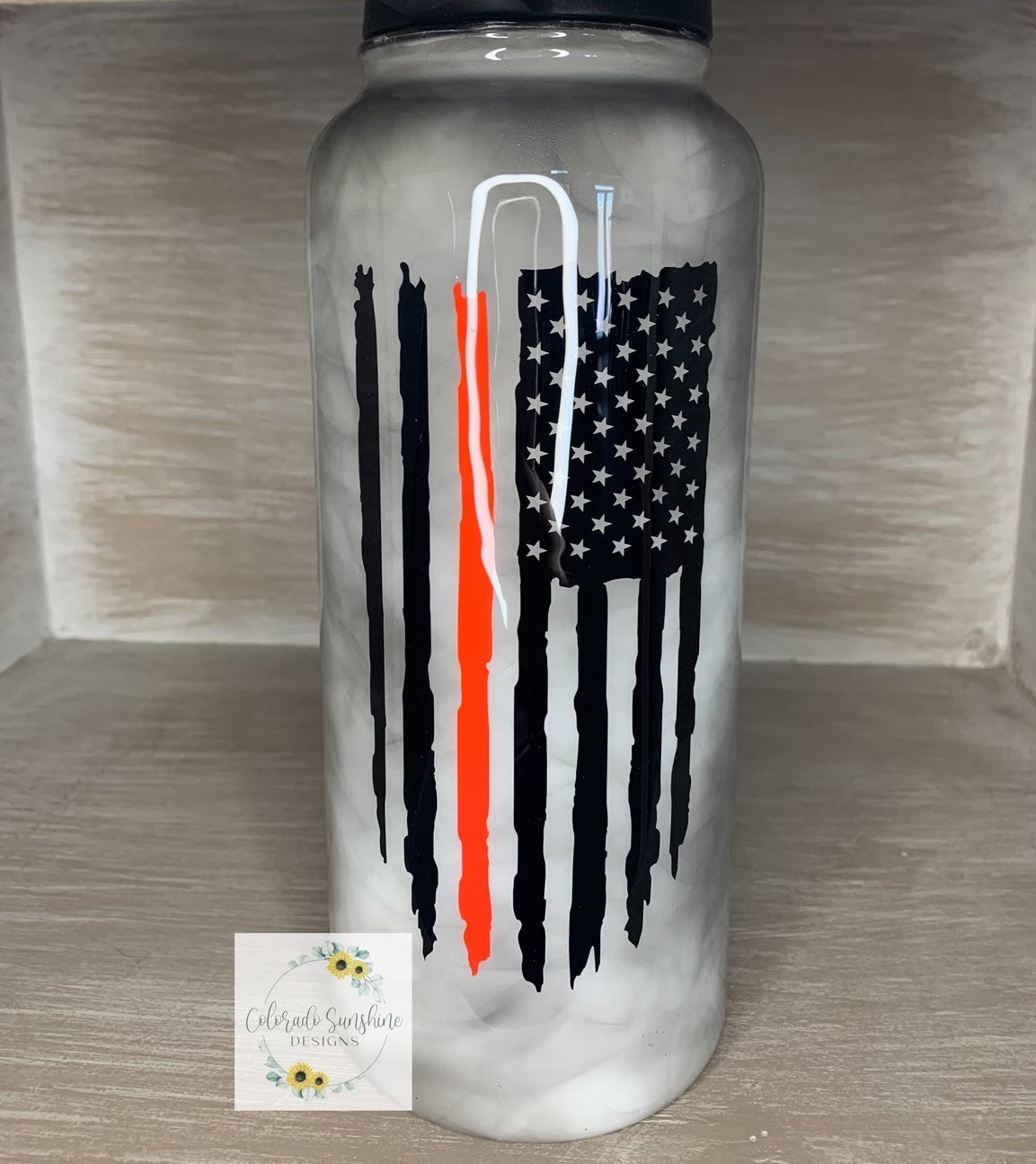 Thin Red Line Tumbler or Water Bottle