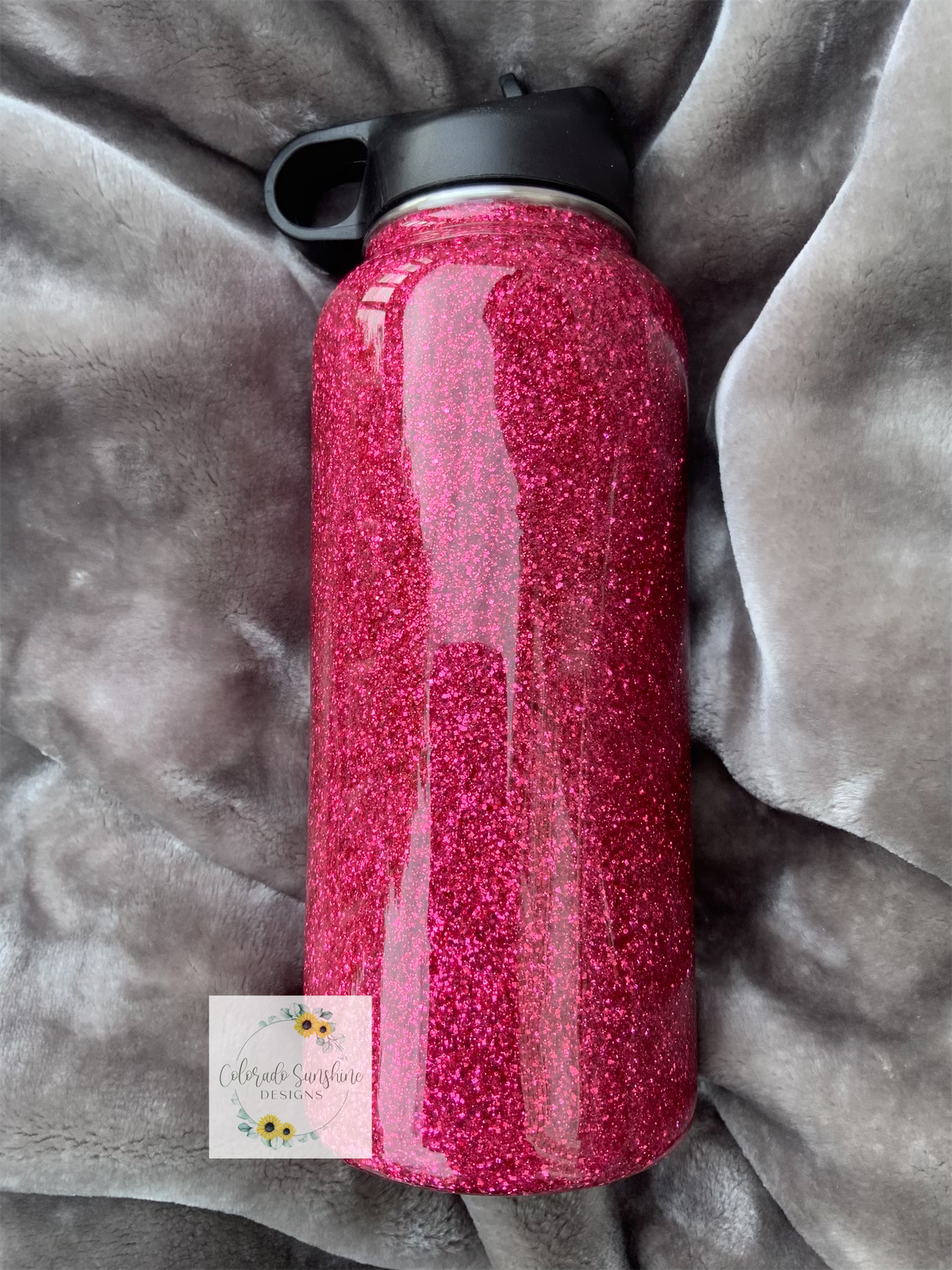 Pink Glitter Tumbler or Water Bottle