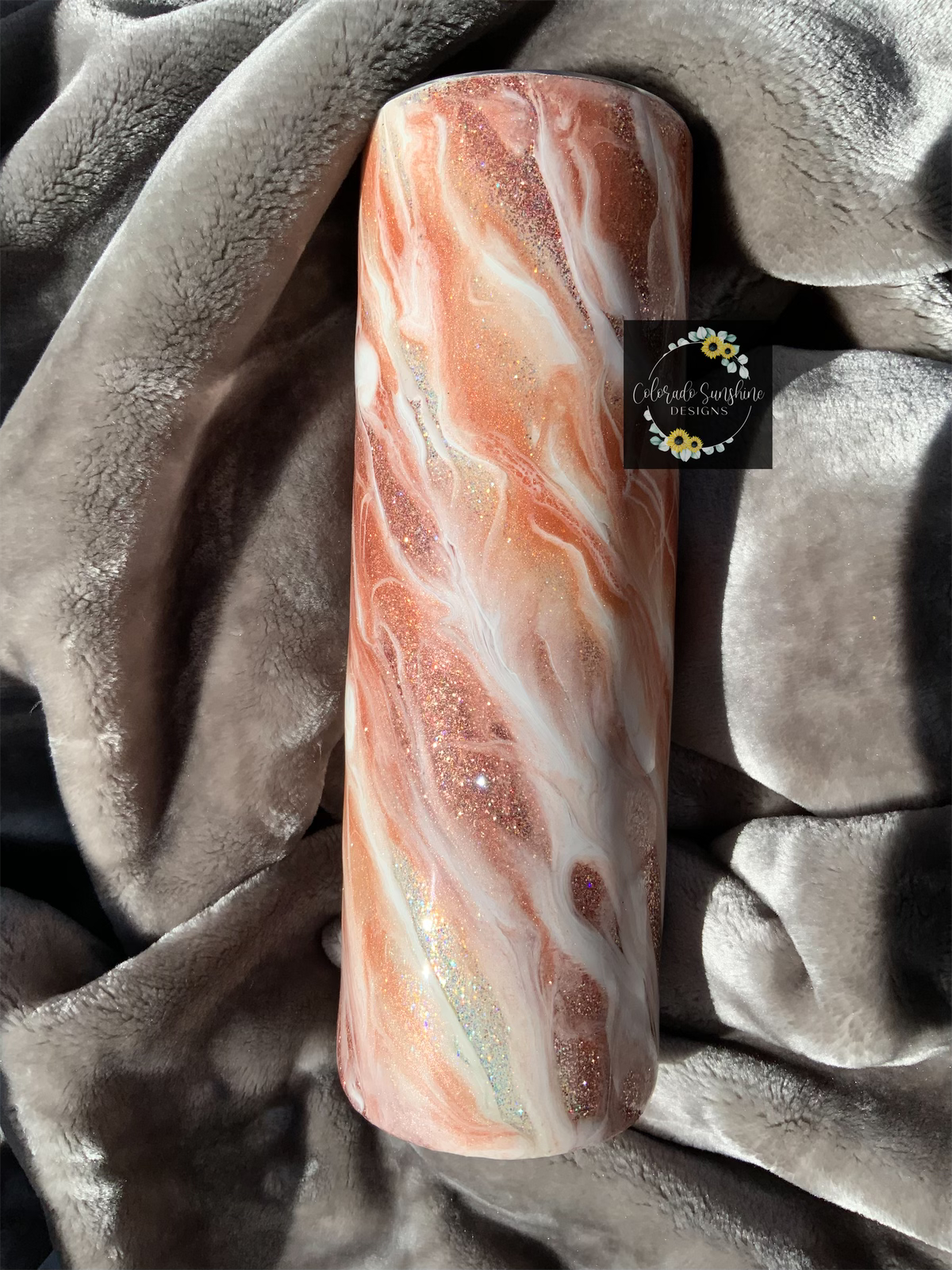 Rose Gold and White Milky Way Tumbler