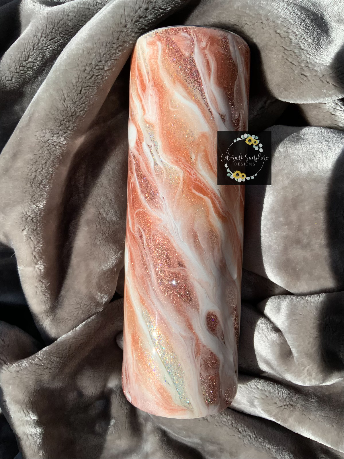 Rose Gold and White Milky Way Tumbler