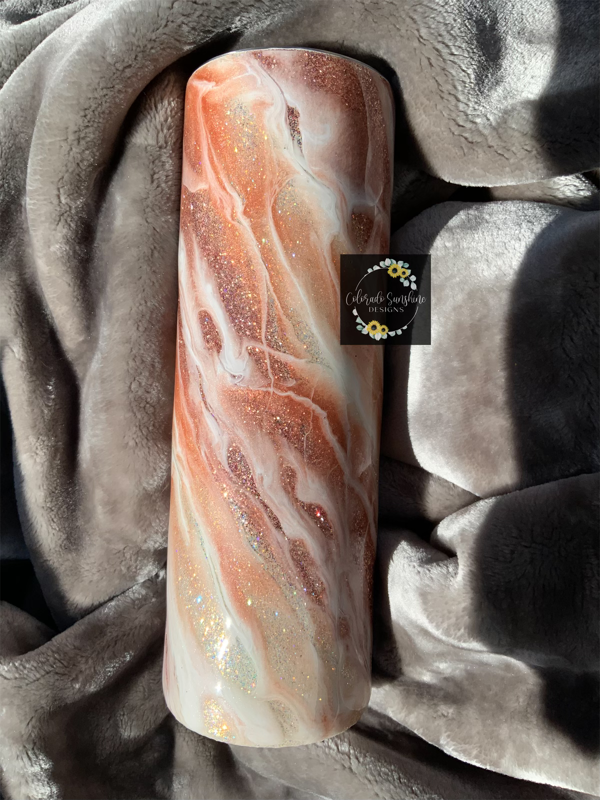 Rose Gold and White Milky Way Tumbler